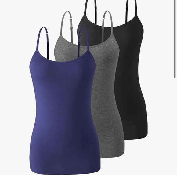 6 Pack EUC Women Camisoles with Shelf Bra Adjustable Strap Cotton Tank Tops - Picture 3 of 13